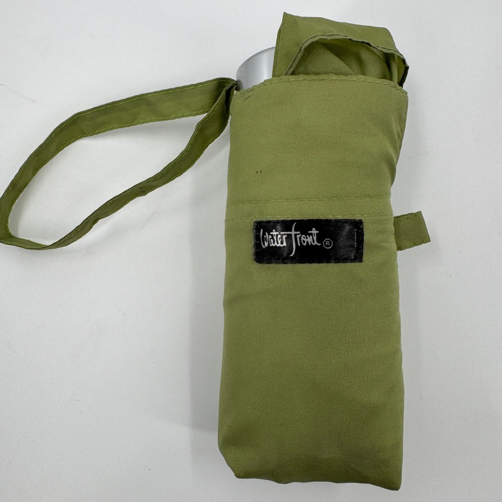 Waterfront Shu's Selection Compact Travel Umbrella Olive Green Folding Sleeve‎